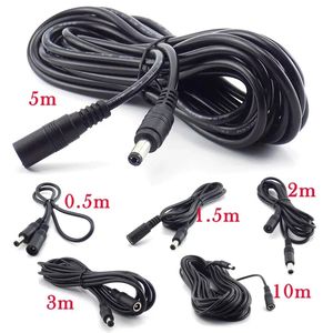 Kvinnlig till manlig plugg CCTV DC Power Cable Extension Cord Adapter Strömkabel 5.5mmx2.1mm för kamera Power Extension Cords