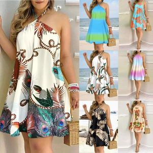 Summer Off The Shoulder Halter Lace Up Loose Womens Dress