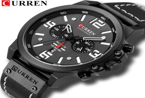 MEN039S Watches 2018 Luxury Brand Curren Reloj Hombre повседневные кварцевые кожа кожа хронограф и дата Window Window