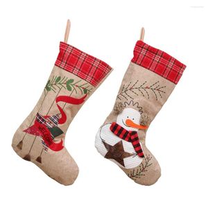 Storage Bags Christmas Stocking Socks Fireplace Xmas Tree Ornaments Decorations For Home Greeting Cards Party Supply Gift Wrapping Supplies