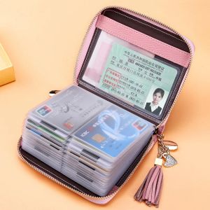 Titoli Pink Women Credit ID Card Case Case di carte di banca estensibile Business Borse Moneta Carta Carteira Mujer Tarjetero