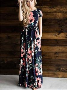 Urban Sexy Dresses Womens Evening Dress Spring/Summer Flower Print Bohemian Beach Womens Evening Dress Party Elegant Evening Dress Retro Long Dress Y240420