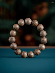 Strand Natural Huian Agarwood Bracelet Old Materials Eaglewood Buddha Beads Women Men Single Circle Wooden Cultural Artifact