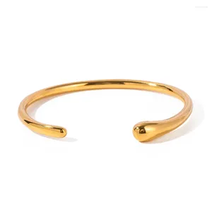 Bangle Uworld Abertura de aço inoxidável pulseira pulseira de ouro