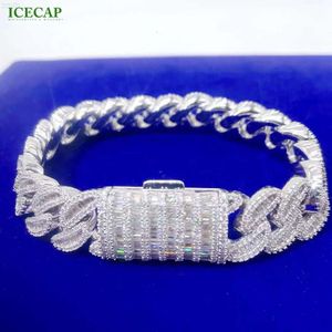 Icecap Jewelry Fashion Jewelry Custom Mens and Womenscarbonite Chain Luxury Classic 925 Silver Moissanite Cuban Link Chain