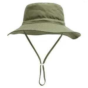 Beret Hat Baby Summer Sunshine Protection Beach Big Brim z sznurkiem oddychającą czapkę wakacyjną akcesorium na zewnątrz dla chłopca