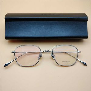 Projektant okulary przeciwsłoneczne Masunaga stałe okulary gms-199t ultra światło czyste tytanowe szklanki szklanki ramy modne pudełko mody celebrytka sam styl