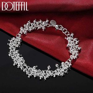 Chain Grapes Smooth Beads Bracelet For Wedding Engagement Woman Silver Color Fashion Jewelry Y240420