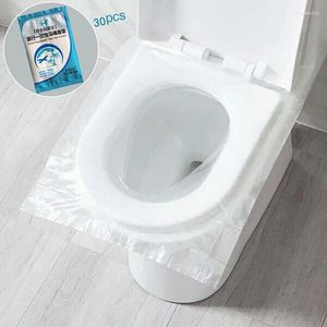 Toalety obejmują 30pc/pudełko jednorazowe zlecka poduszka WC Mat Universal Travel Public Toaler Plastic Nakleer Cover