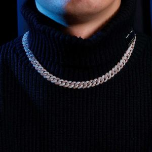 Jóias finas personalizadas masculino de hip hop gelado de prata esterlina 925 colar de pulseira de corrente para homens vvs moissanite cuban chian link