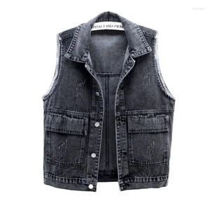 Women's Vests Women Large Size Lady Denim Vest Jacket Clothing Summer Fashion Waistcoat Female Casual Big Jeans Sleeveless Jackets Tops