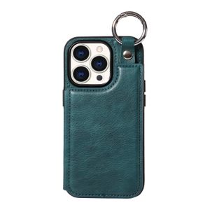 Designer de capa de telefone de luxo iPhone capa pendurada anel de couro para suporte para cartão