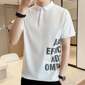 Men's Polos T Shirt For Men Graphic Polo Shirts Black Top Alphabet Man With Collar Tee Loose Basic & Tees Stylish Fashion Xl