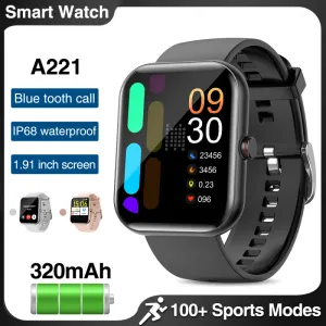 Watches Smart Watch Men Bluetooth Call For Xiaomi Helskärm Hjärtfrekvens Blodtryck Syre Fitness Waterproof Smartwatch Women