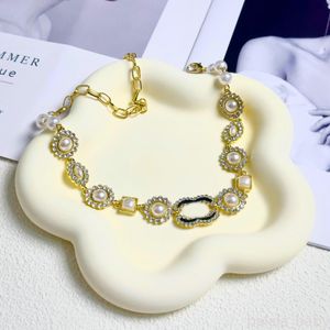 Designer hänge halsband pärlhalsband choker kedja kvinnor guldpläterade smycken tillbehör kärlek gåva