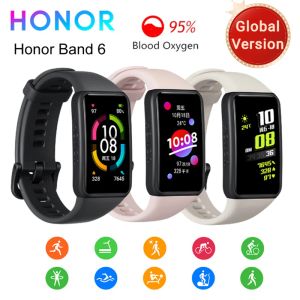 Wristbands Original Honor Band 6 Smart Bracelet Band Global Version 1.47" AMOLED Touch Screen Waterproof Fitness Tracker Heart Rate Monitor