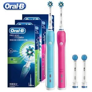 Kafalar Oral B Sonic Electric Diş Fırçası Pro600 Şarj Edilebilir Dönen Oral Hijyen 3D Diş Fırçası Baş Oral Derin Temiz Hassas Bakım