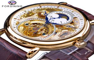 Forsining 2018 Luxus -Skelettuhr männliche Mondphase fashionblaue Hände wasserdichte Männer039s Automatische Uhren Top -Marke Luxury8759015