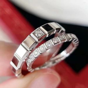 Cluster Rings Boutique Luxury Jewelry High Quality Square Wedding Ring For Men And Women Special Anniversary Gift