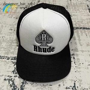 Rhude Hat Ball Caps broderad randig patch gul Rhude Baseball Cap Designer Män kvinnor Rhude Högkvalitativ utomhus Solskyddsmedel Justerbar hatt Wide Brim 8427