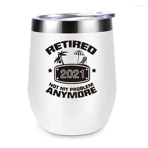 Massen Ruhestandsgeschenke für Frauen 2024 Funny Rentired Nicht mein Problem mehr 12 Unzen doppelte wand isolierte Wein Becher