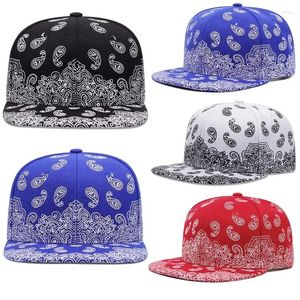 Bollmössor 2024 Fashion West Coast Cashew Flower Printing Snapback Cap Outdoor Sun Men Woman Baseball Hat justerbar