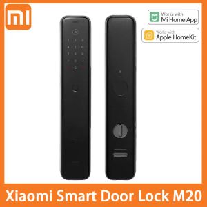 Kontroll Xiaomi Smart Door Lock M20 Automatisk elektronisk PushPull Lock FingerPrint Bluetooth NFC HomeKit Unlock Work med Mihome HomeKit