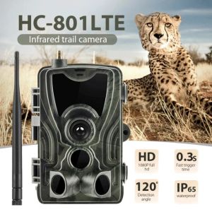 Kameror Trail Camera 940Nm Low Glow Infrared Night Vision Photo Trap Hunting Cameras Wireless Cam HC801LTE Wildlife Surveillance