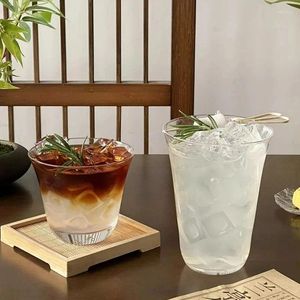 Vinglas med bred mun glas kopp transparent kaffekoppar ljus te japansk stil cocktail dryck