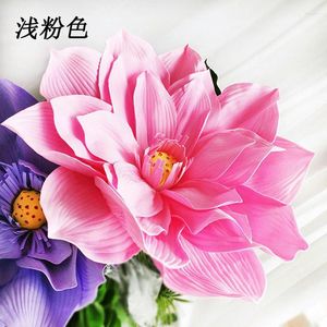 Decorative Flowers 50cm Large PE Lotus Hand-made Home Decor Wedding Accessories Fake Plant Props For Shooting Festive DIY Decoration