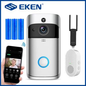 Kameror WiFi DeurBel Camera Smart WiFi Video Intercom Deurboel Video Call Voor Appartementen Ir Alarm Draadloze Beveiliging Camera Eken V5