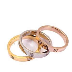 Designer Popular Fashion Couple Carter Titanium Steel Index Finger Ring for Men and Women Personality Advanced Sense Colorless r Jewelry
