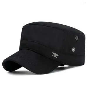 Berets Trucker Cap Army Hat Anti-Sun Cotton Flate Flating Fishing Broathables Cadet Four Seasons Папа шляпы