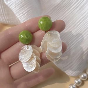 Stud Earrings Summer Series Fresh Natural Shell Handmade Design Candy Green Earring Wholesale 0209