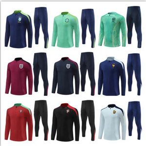 24 25 verschiedene Nationalmannschaften Brasilien Englands Tracksuit 2024 2025 Männer Kinder Fußball Tracksuit Kits Training Anzug Jogging Chandal Survetement MAILLOT DE FOOT