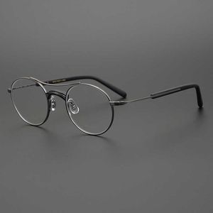 Designer okulary przeciwsłoneczne japońskie ręcznie robione klasyczne małe okrągłe rama GM-106 Czysty tytan ultra lekkie owalne szklanki szklanki szklanki przeciw poślizgowi