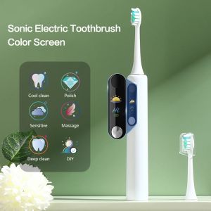 spazzolino dente LCD Uprobusto da denti Smart Sonic Electrical Sbrespuster Set Set ricaricabile per cure orale Kit Brush sbiancante spazzola