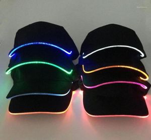 Boll Caps Fashion unisex Solid Color LED LUMINOUS BASEBALL HAT JUL PARTY PASTED CAP18494012
