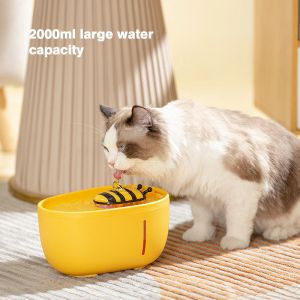 浄化器猫水噴水オートフィルターUSB電気ミュート飲酒者ボウル2L猫のためのろ過酒飲みを再循環犬のペット水ディスペンサー