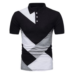 KB Men Polo Men Shirt Shirt Short Short Polo Shirt Contrasta Colore Bolo Abbigliamento estivo Streetwear Casual Fashion Men Tops 240420