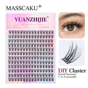 MASSCAKU 12 Rows DIY lashes Cluster 30D40D False Eyelashes Heat Bonded Premade Fans Individual Natural Segmented Lash Clusters 240420