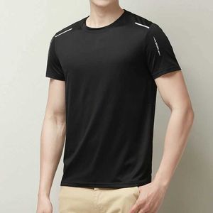 Men's T-Shirts Sports T-shirt Ice Silk Quick Drying Breathable Mens and Womens Running Fitness Top Y240420