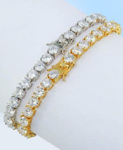 LQL -armband 1 rad Guld Silver A Cubic Zirconia banade alla Iced Out Tennis Bling Lab CZ Stones Armband GiftParty KKA35088501275