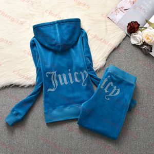 العلامة التجارية Juicy Tracksuit Designer قميص Tracksuit Womens Tracksuit Women Suit Suit Velvet Juicy اثنين