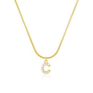 상감 지르콘 펜던트 목걸이 편지 여성용 펜던트 목걸이 골드 체인 귀여운 매력 Collier Alphabet 목걸이 Jewelr272o