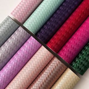 Bags Raffia Weaving Faux Leather Sheets Bump Texture Synthetic Leather Fabric for upholstery interior car DIY backpack sofa 46x135cm