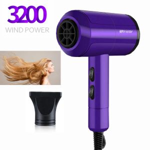 Dryer Professional Electric Hairdryer with Air Collecting Nozzle Dryer Negative Ion Blow Dryer Household 3200w Strong Power Dryers D40