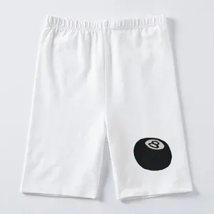 Kvinnors shorts y2k vitt tryck avslappnad träning för kvinnor monterade midjebyxor som matchar streetwear sommar 2024 körning