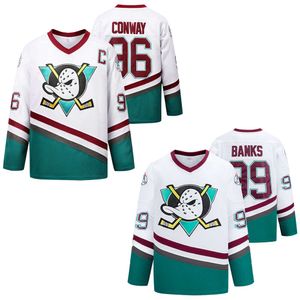 Jerseys de hóquei Ice Hockey Jersey Movie Ice Hockey Jacket 96 No. 99 White Duck White