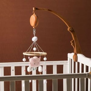 Mobilos de berço de bebê de bebê imitação de madeira decoração de cama infantil nascida brinquedos desenvolvendo acessórios DIY BRA BRA 240418